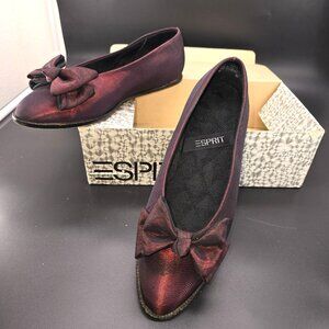Vintage Esprit Womens Amethyst Betty Flats With Bow Detail Size 8 Elegant JJ3827